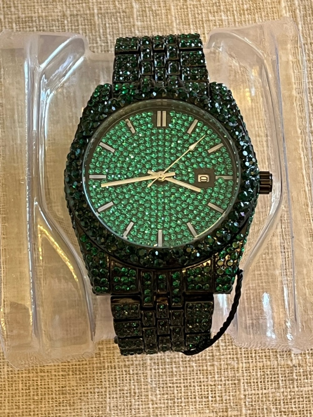 Green Crystal Men's Watch - Unbranded